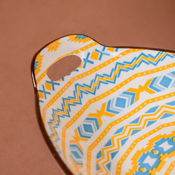 Mandala Spiral Ceramic Baking Plate With Handle