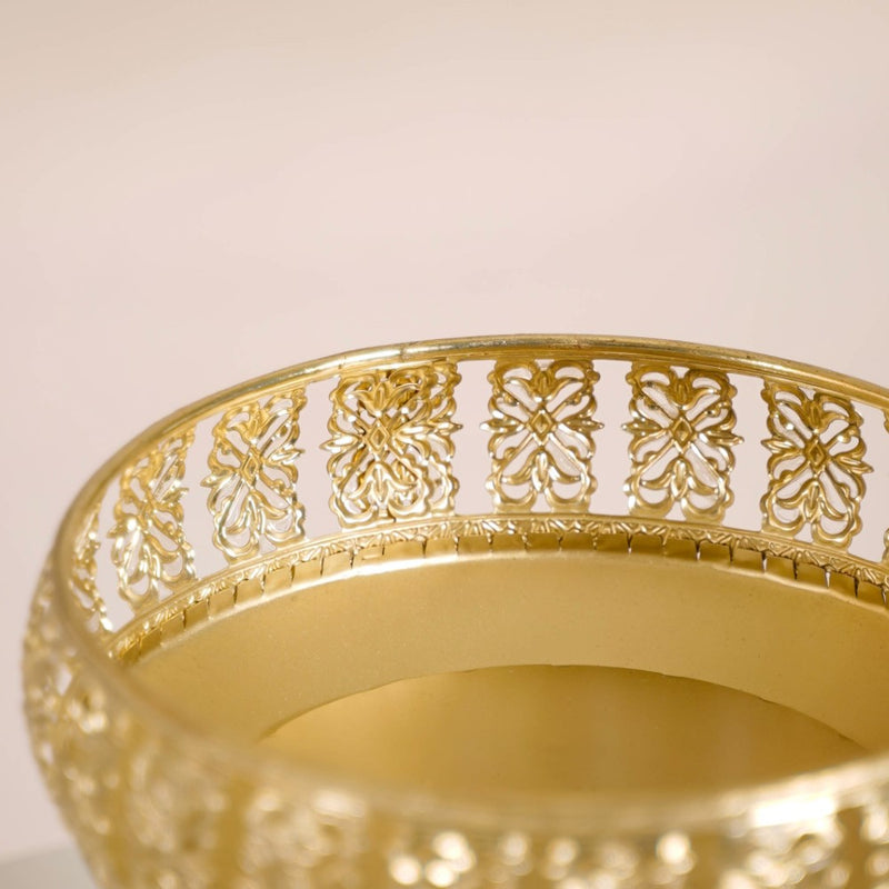 Decorative Bowl With Pedestal Gold Small- Decorative Fruit Bowl, Pedestal Fruit Bowl, Small Fruit Bowl, Elegant Pedestal Bowl