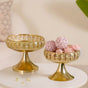 Decorative Bowl With Pedestal Gold Small- Decorative Fruit Bowl, Pedestal Fruit Bowl, Small Fruit Bowl, Elegant Pedestal Bowl