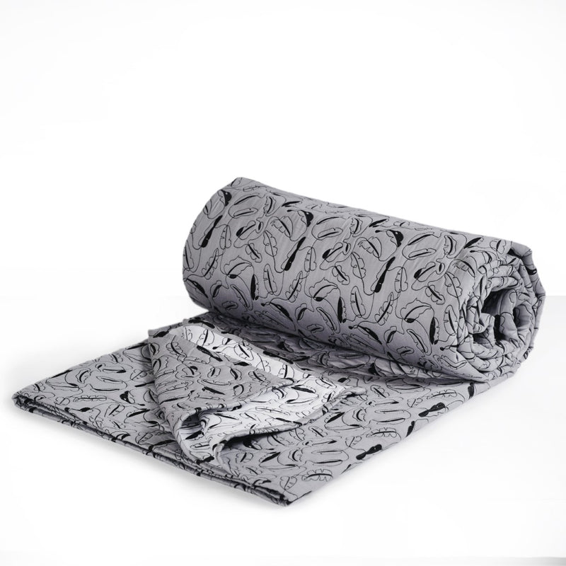 Designer King Size Bed Cover Grey
