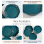 Luxe Moroccan Round Dinner Plate Dark Green Set Of 4 10 Inch - Dinner plates, ceramic dinner plates, floral dinner plates, blue plates, round plates