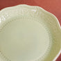 Era Embossed Small Dessert Plate Set Of 6 Light Green 4.5" - Dessert plates, small plates, ceramic dessert plates, dessert plate set, dip bowls