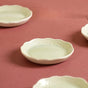 Era Embossed Small Dessert Plate Set Of 6 Light Green 4.5" - Dessert plates, small plates, ceramic dessert plates, dessert plate set, dip bowls
