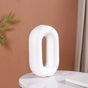 Donut Oval Ceramic Vase White- Donut Oval Vase, White Ceramic Vase, Decorative Oval Vase, White Donut Vase, Ceramic Flower Vase