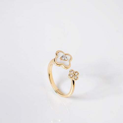 Ethereal Bloom Gold Bypass Ring