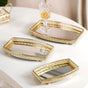 Luxury Mirror Tray Gold Set Of 3