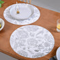 Floral Metallic Silver Table Mat Set Of 6