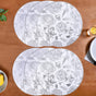 Floral Metallic Silver Table Mat Set Of 6