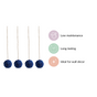 Blue Flower Ball Wall Hanging Set Of 4