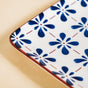 Set Of 4 Square Dinner Plates Blue Flower Design 9 Inch - Dinner plates, ceramic plates, ceramic dinner plates, square plates, dinner plate set