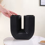 Modern U-Shaped Flower Vase Black