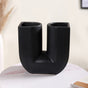 Modern U-Shaped Flower Vase Black