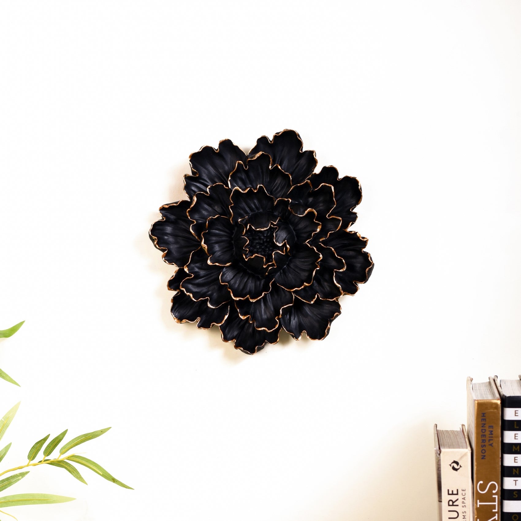 Glam Black Flower Wall Decor For Living Room Online Premium Wall