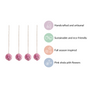 Sustainable Flower Wall Hanging Decor Set of 4 Pink