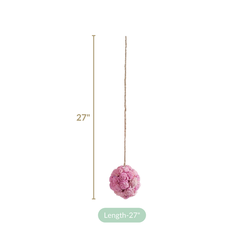 Sustainable Flower Wall Hanging Decor Set of 4 Pink