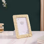 Honeycomb Gold Frame Large 9"x7" - geometric horse decor, gold horse statue, modern animal art, contemporary home accents