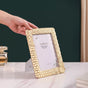 Honeycomb Gold Frame Large 9"x7" - geometric horse decor, gold horse statue, modern animal art, contemporary home accents