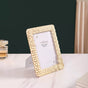 Honeycomb Gold Frame Large 9"x7" - geometric horse decor, gold horse statue, modern animal art, contemporary home accents