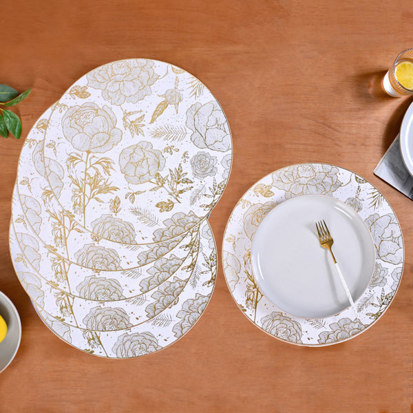 Golden Bloom Dinner Table Mat Set Of 6