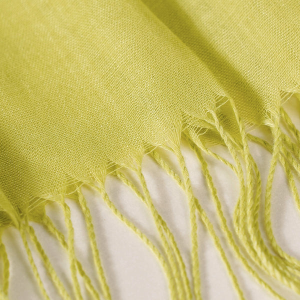 Pistachio Green Ladies Scarf With Fringes
