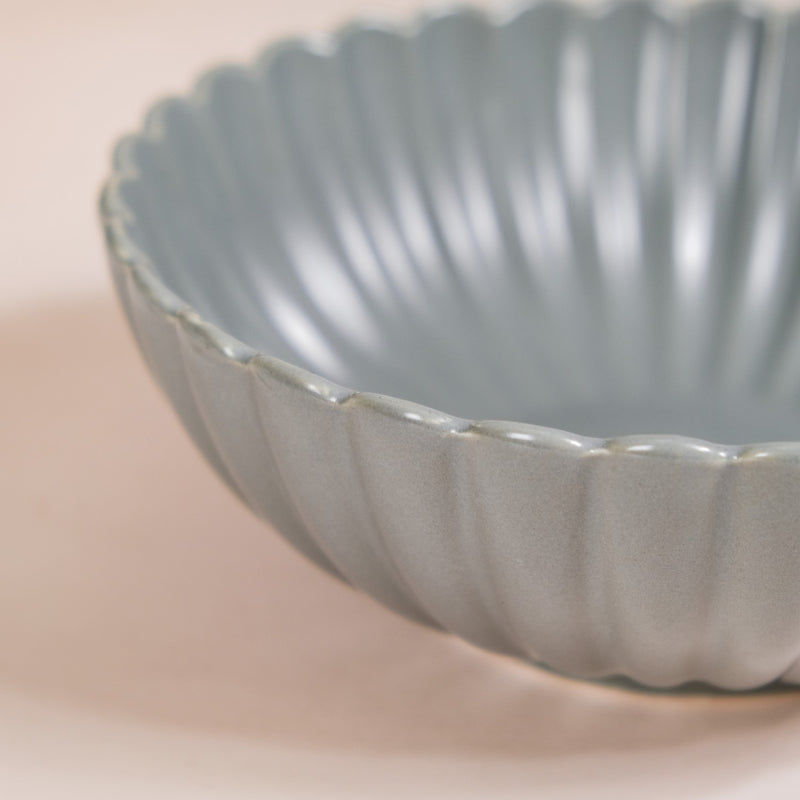 Set Of 2 Large Serving Bowls Scallop Grey 1000ml - Serving bowls, ceramic serving bowls, serving bowls set, large bowls ceramic bowls