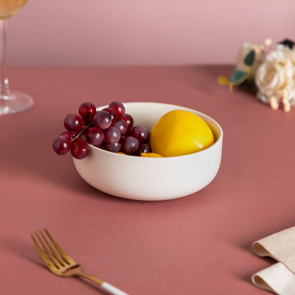 Blanca White Speckled Bowl 600ml - Bowl, ceramic bowl, serving bowls, noodle bowl, salad bowls | Bowls for dining table & home decor