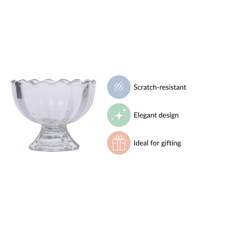 Textured Glass Ice Cream Bowl Set Of 6