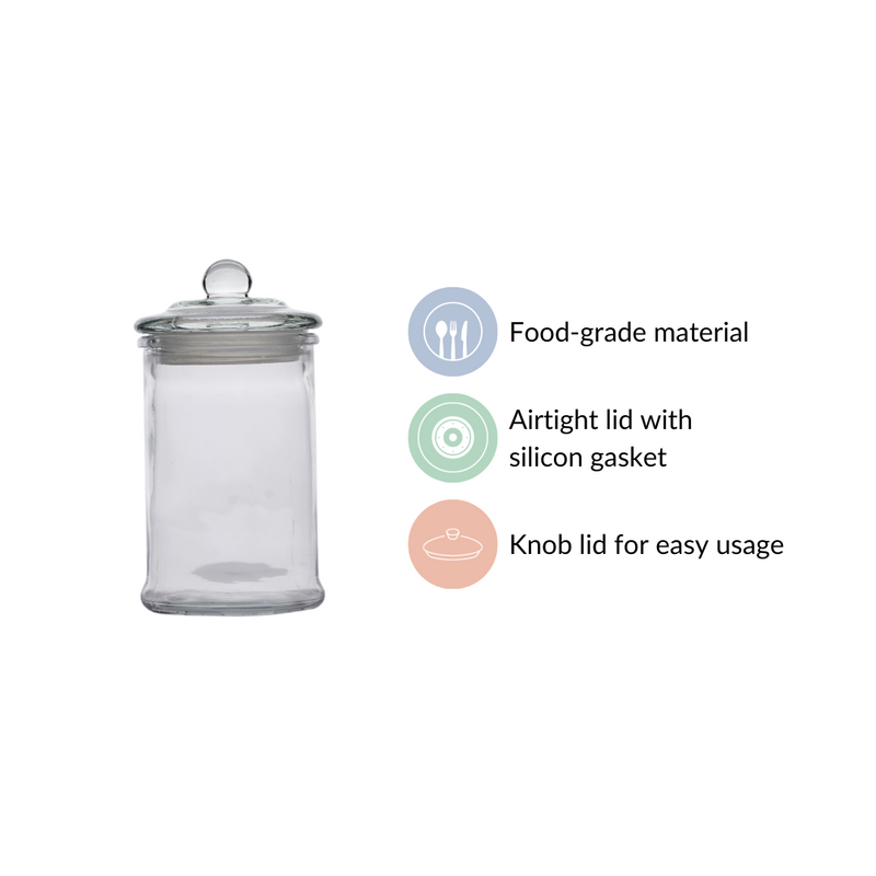 Airtight Glass Kitchen Jar Set Of 6 350ml