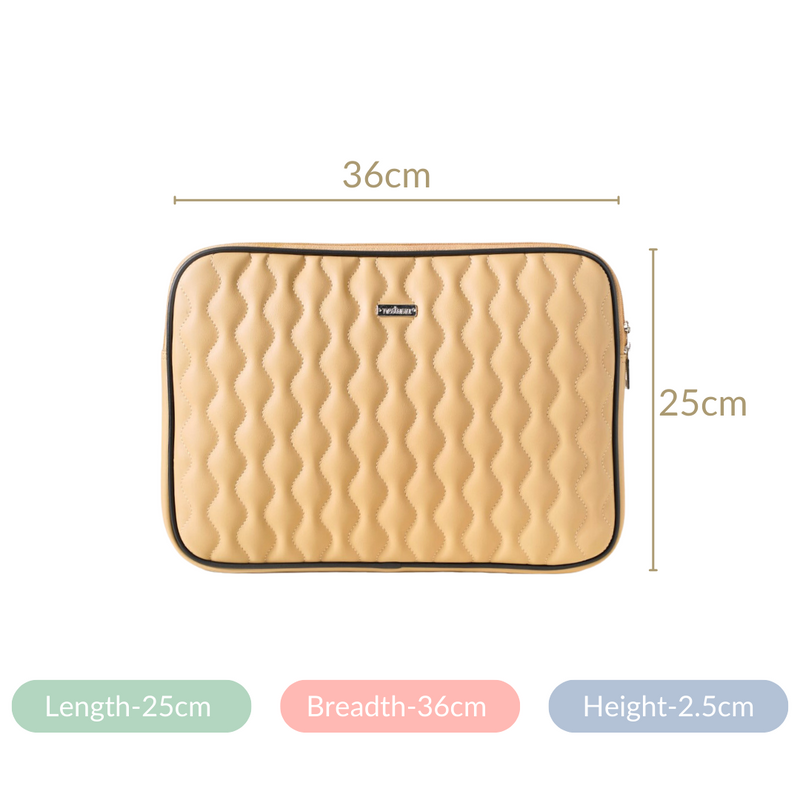 Multi Functional Water Resistant Laptop Sleeve Beige