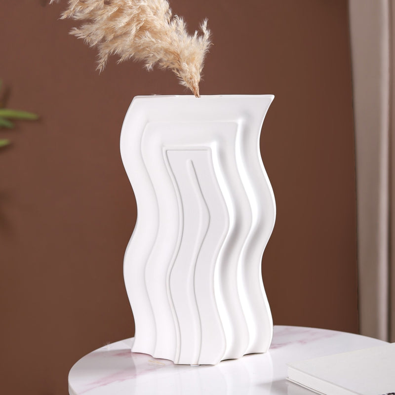 Modern Architectural Decorative Vase White