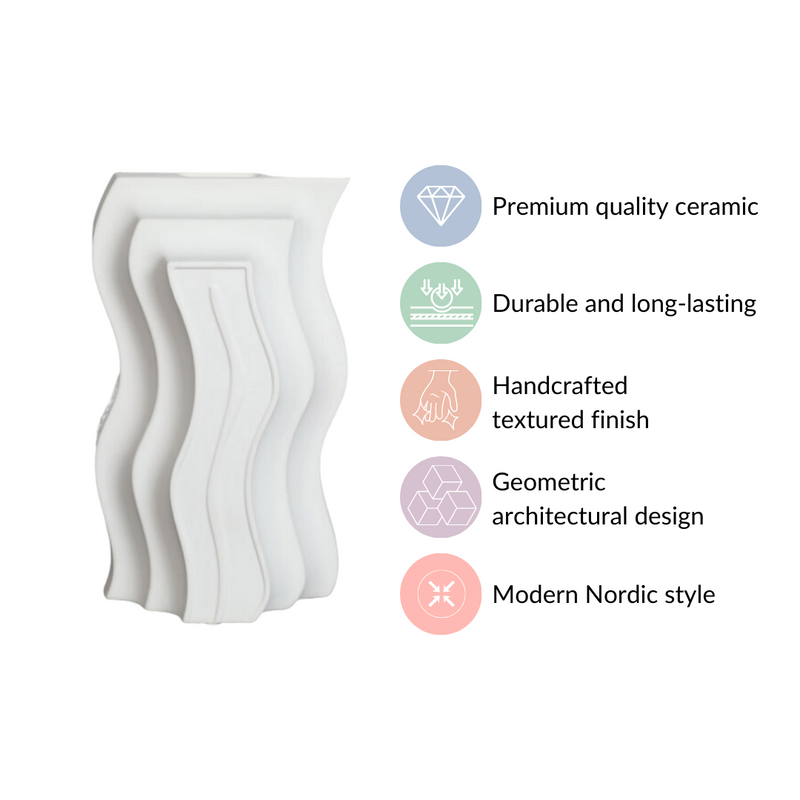 Modern Architectural Decorative Vase White