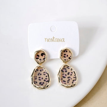 Leopard Print Dangler Earrings