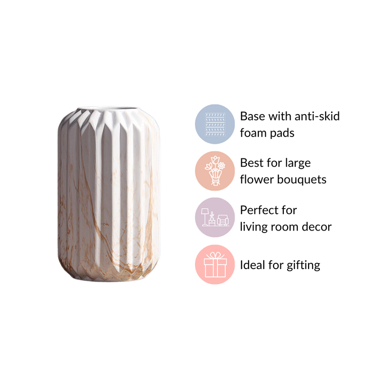 Marble Patterned Ceramic Flower Vase