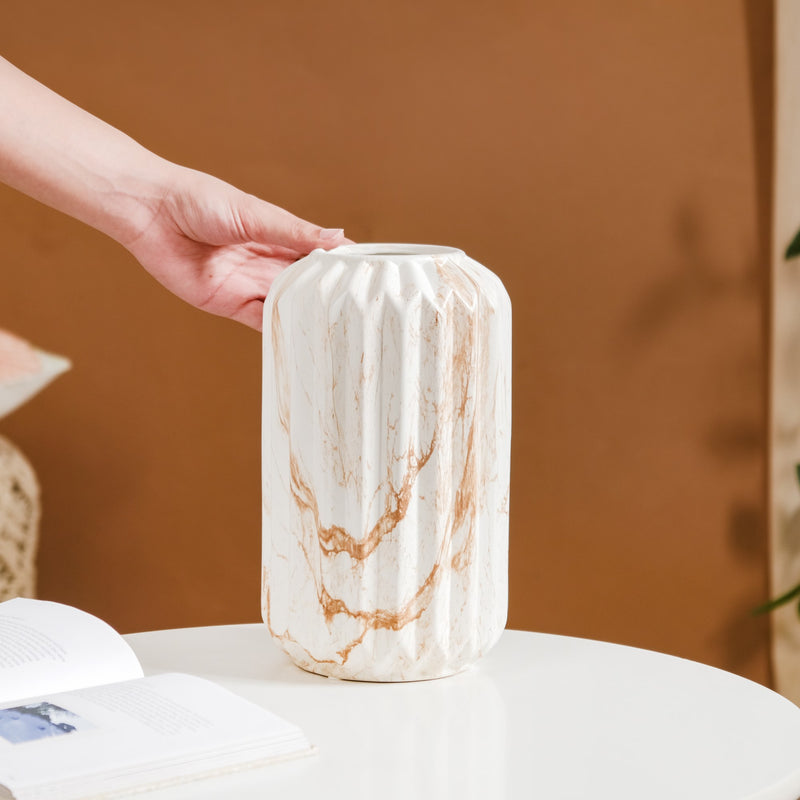 Marble Patterned Ceramic Flower Vase