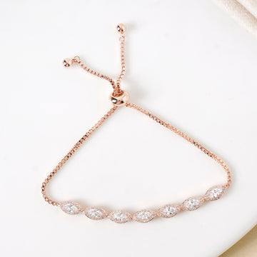 Marquise Cut Charm Rose Gold Bracelet