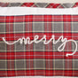 Plaid Merry Christmas Calligraphy Cushion Cover 20x14 Inch
