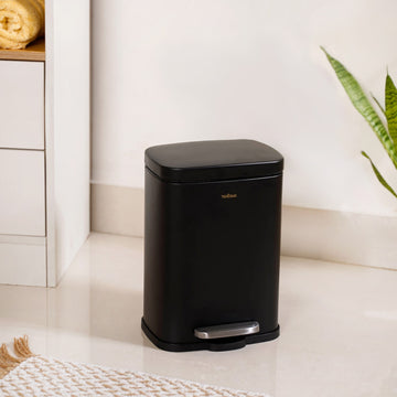 Metal Pedal Dustbin Black 5000ml