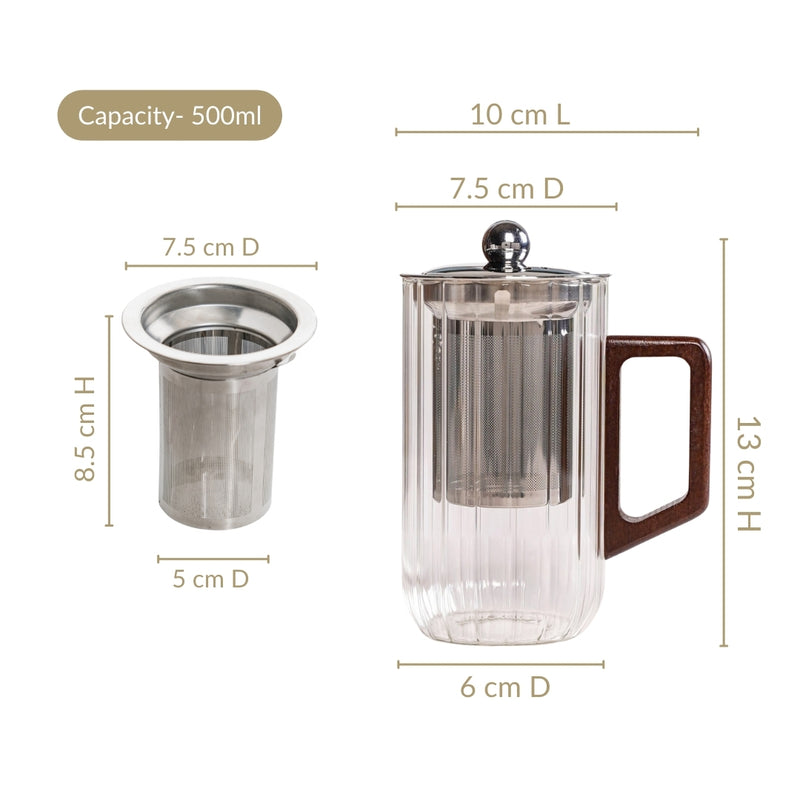 Modern Borosilicate 2 In 1 Infuser Jug 500ml