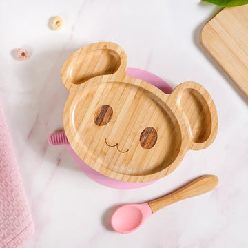 Mouse Suction Baby Plate With Matching Spoon
