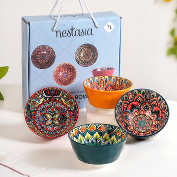 Multicolour Mandala Snack Bowl Set Of 4 380ml