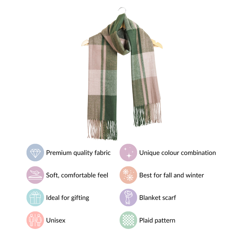 Olive Green Winter Blanket Scarf