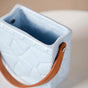 Ceramic Bag Shaped Mini Flower Vase For Home Blue- Ceramic Bag Organizer, Blue Organizer Stand, Bag Decor, Ceramic Storage Stand, Blue Organizer