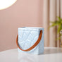 Ceramic Bag Shaped Mini Flower Vase For Home Blue- Ceramic Bag Organizer, Blue Organizer Stand, Bag Decor, Ceramic Storage Stand, Blue Organizer