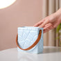 Ceramic Bag Shaped Mini Flower Vase For Home Blue- Ceramic Bag Organizer, Blue Organizer Stand, Bag Decor, Ceramic Storage Stand, Blue Organizer