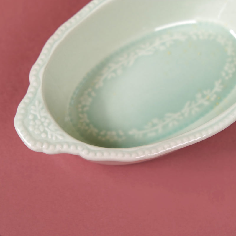 Mint Green Oval Snack Bowl With Handle Set Of 4 200ml