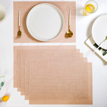 Woven Peach Placemat Set Of 6