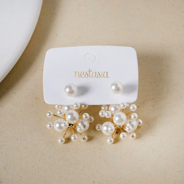 Pearl Cluster Jacket Earrings
