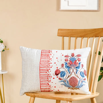 Petal Crest Pure Cotton Cushion Cover 50x36cm