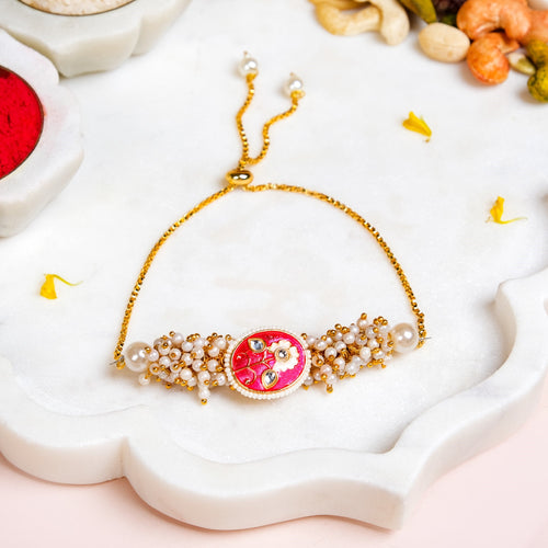 Pink Rakhi Set For Brothers