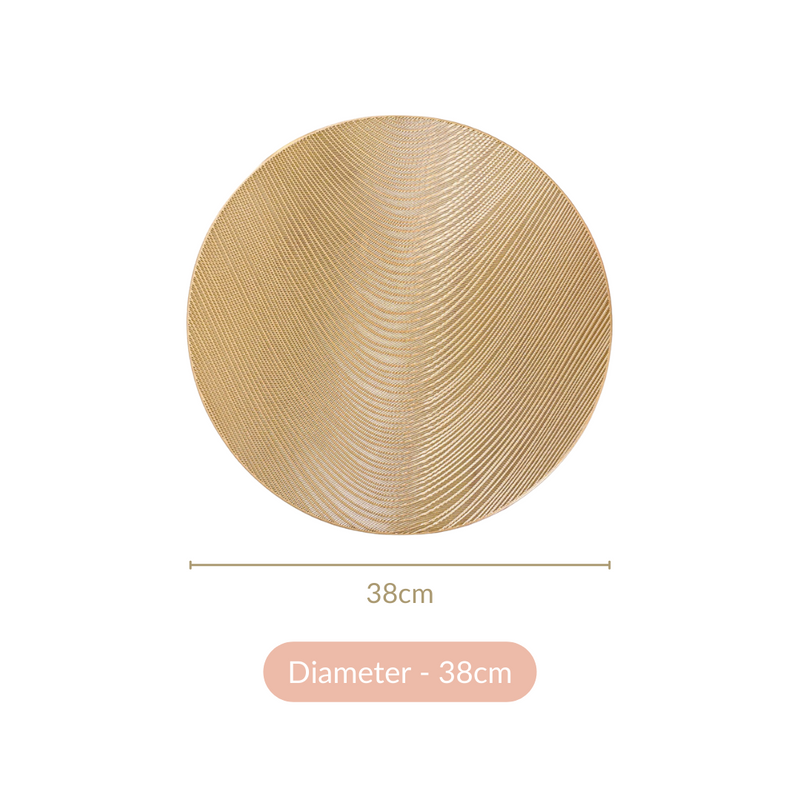Gold Waterproof Table Mat Set Of 6
